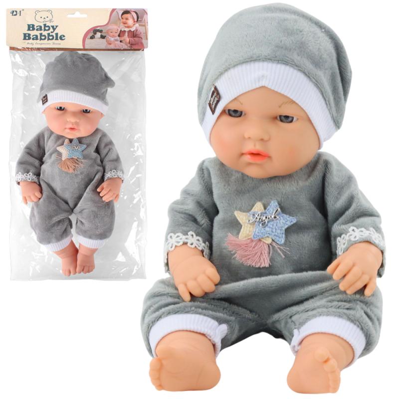 LALKA BOBAS W SZAREJ PIŻAMCE CZAPECZKA