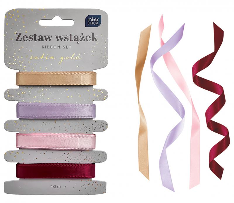 ZESTAW WSTĄŻEK 4X2M SATIN GOLD