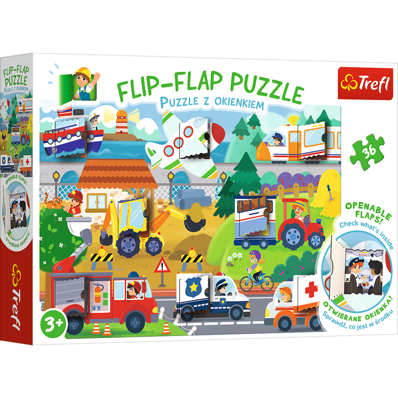 PUZZLE 36 Z OKIENKIEM POJAZDY
