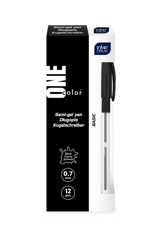 DŁUGOPIS Z GRIPEM CZARNY ONE COLOR A/12