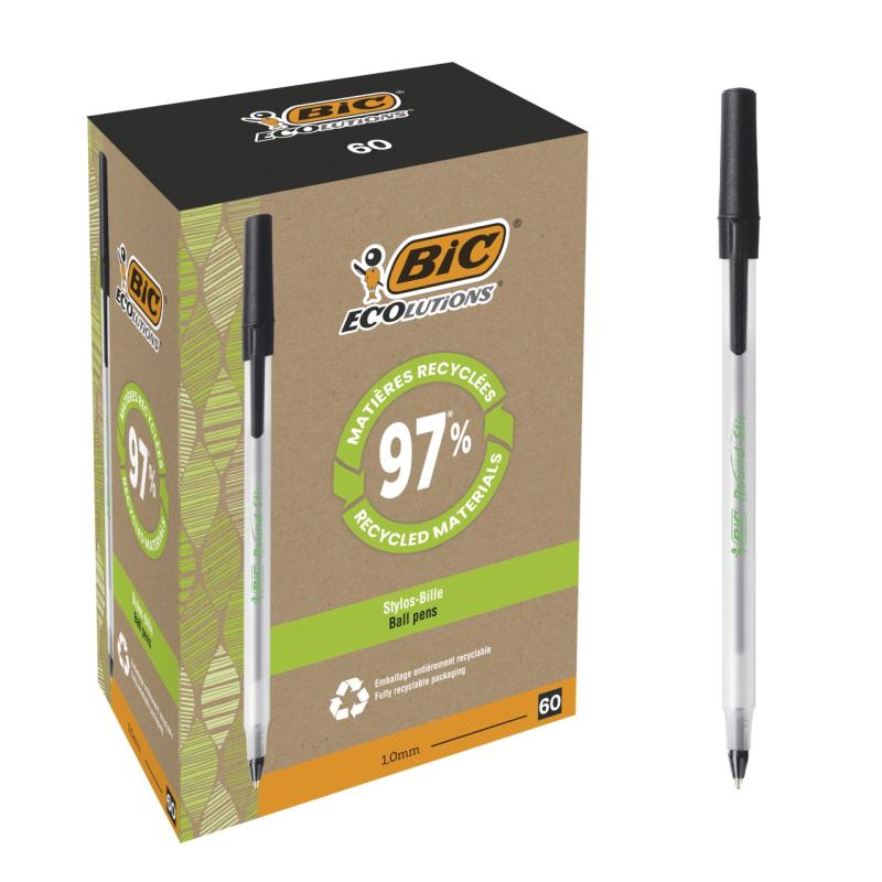 DŁUGOPIS BIC ECOLUTIONS ROUND STIC PD60 CZARNY