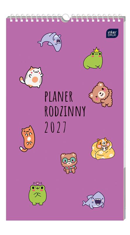 KALENDARZ ŚCIENNY PLANNER RODZINNY 25X43 KAWAII 2027