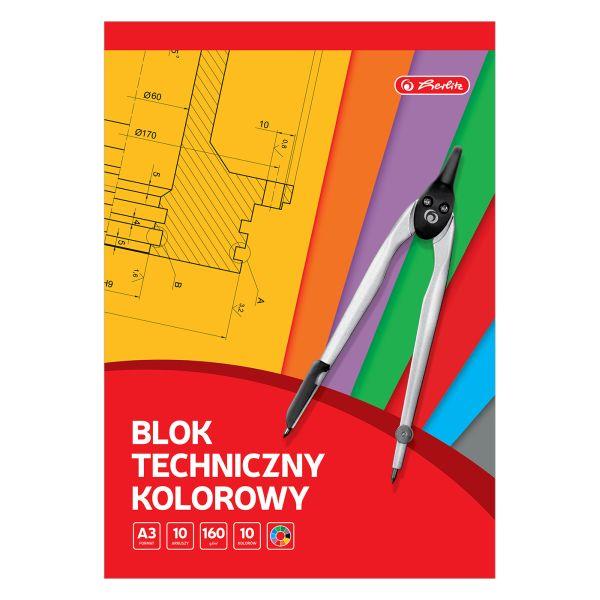 BLOK TECHNICZNY A3/10K KOLOROWY