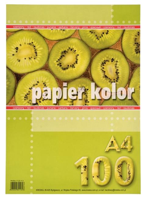 PAPIER KS.A4/100 CZERWONY KRESKA