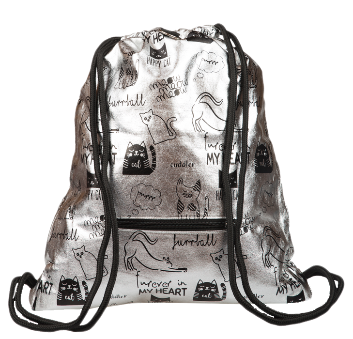 PLECAK NA SZNURKACH SO-11 SILVER CATS STRIGHT