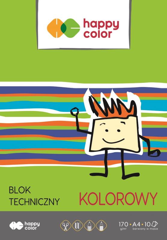 BLOK TECHNICZNY A4/10 KOLOR 170G HAPPY COLOR