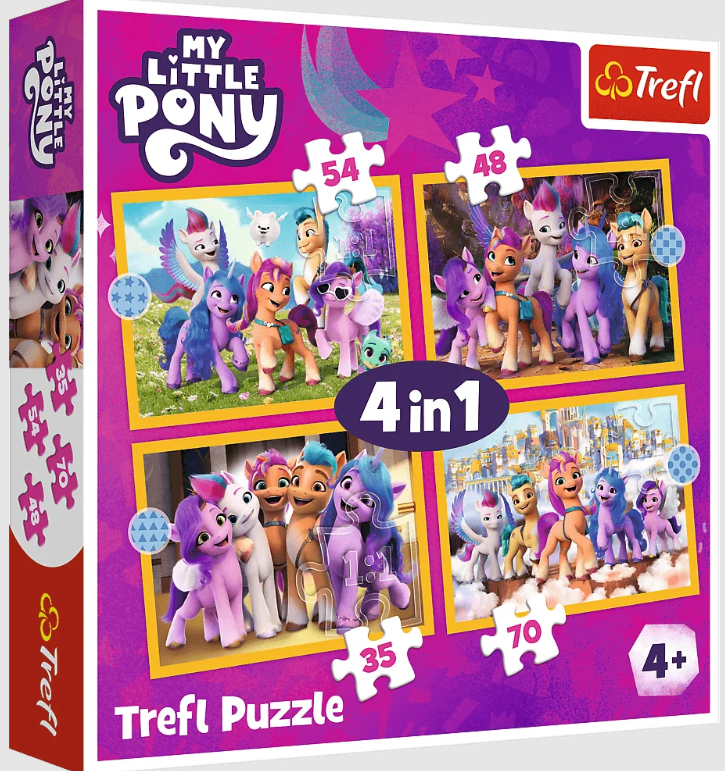 PUZZLE 4W1 TREFL POZNAJ KUCYKI PONY