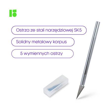 NÓŻ BERLINGO BIUROWY SKALPEL METALOWY KORPUS+5 OSTRZY