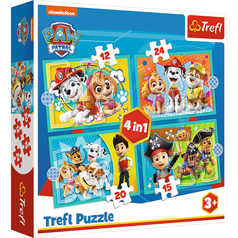 PUZZLE 4W1 TREFL WESOŁA EKIPA PSIEGO PATROLU