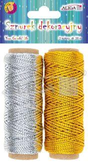 SZNUREK DEKORACYJNY SZ-2936 METALIZOWANY 1,5MMX20M A/2