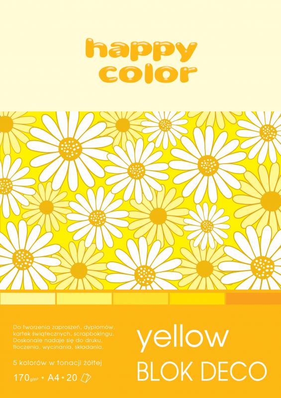 BLOK DECO A5/20 ŻÓŁTY HAPPY COLOR 170G/5KOL