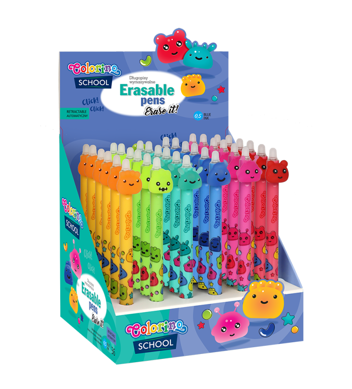 DŁUGOPIS PATIO WYMAZYWALNY AUTOMATYCZNY JELLY HEADS A36 COLORINO