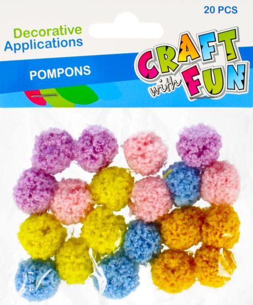 OZDOBA DEKORACYJNA POMPON KASZMIR KOL 20SZT 2CM