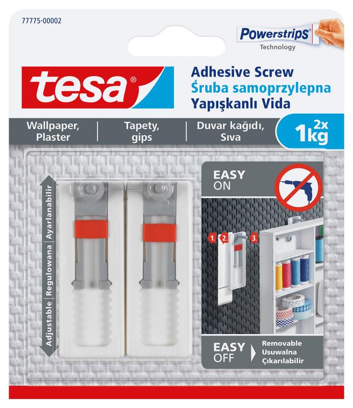 REGULOWANA ŚRUBA SAMOPRZYLEPNA DO TAPET TESA 1KG BIAŁA