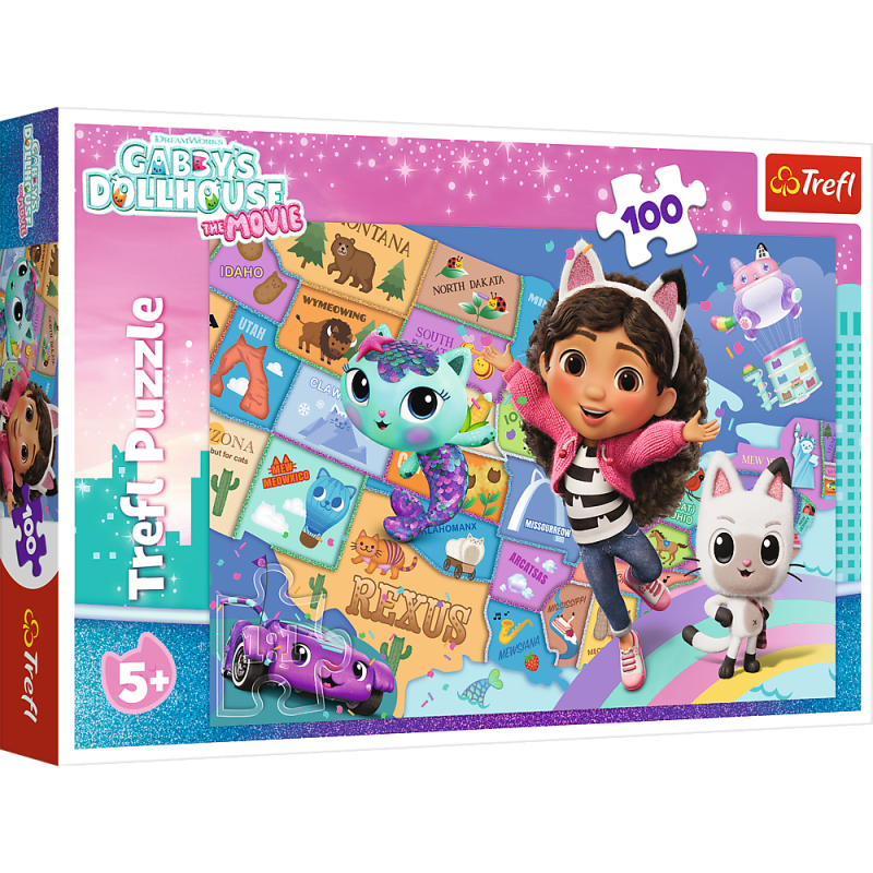 PUZZLE 100 TREFL PRZYJAŹŃ W KOCIM DOMKU GABBYS DOLLHOUSE