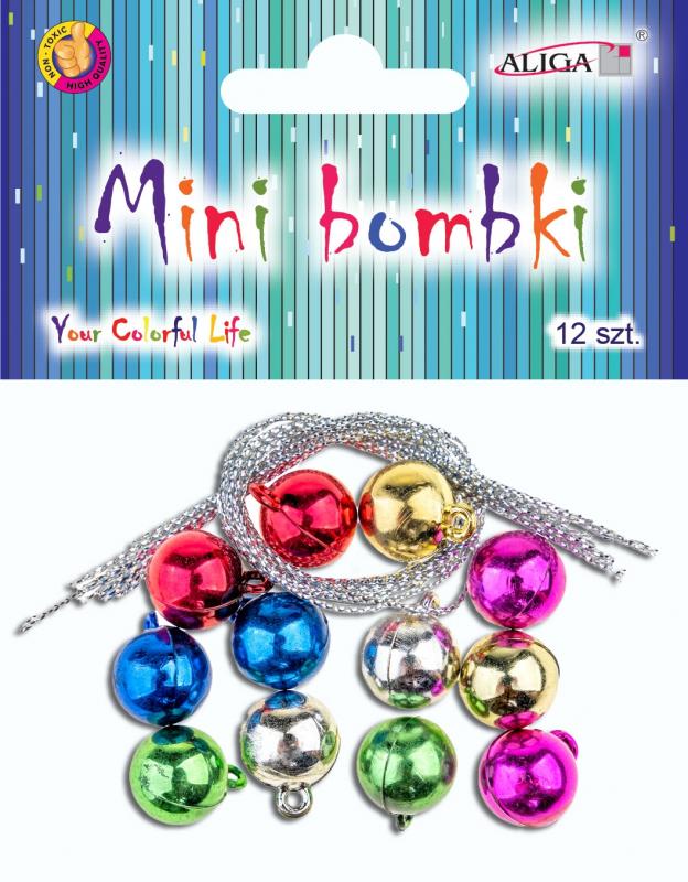 MINI BOMBKI BOM-4665 12MM 12SZT + 12 SZNURECZKÓW 15CM
