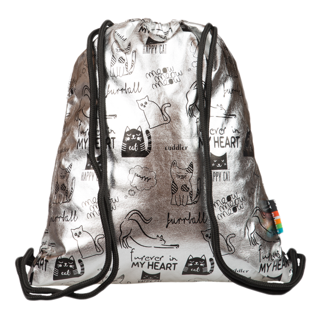 PLECAK NA SZNURKACH SO-11 SILVER CATS STRIGHT
