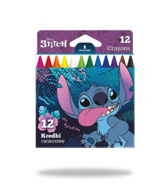 KREDKI ŚWIECOWE 12 KOL. - DISNEY CORE STITCH