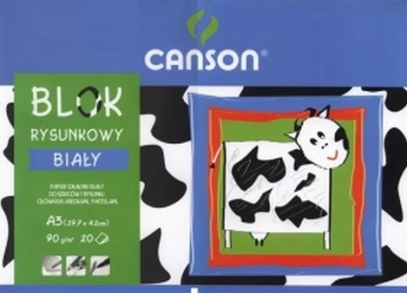 BLOK RYSUNKOWY A3/20 BIAŁY 90G CANSON