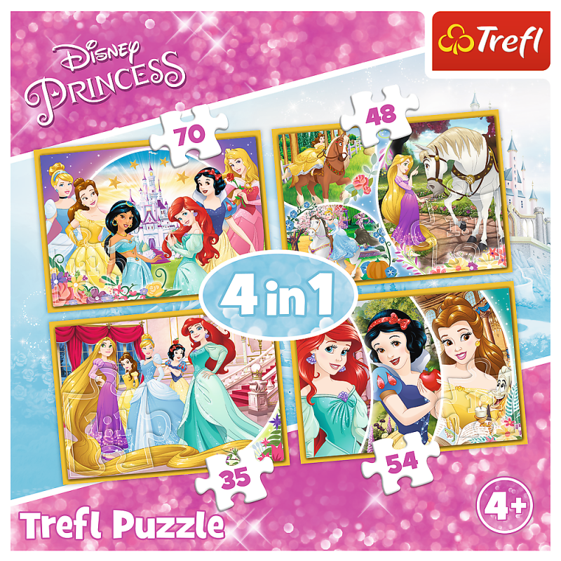 PUZZLE 4W1 TREFL RADOSNY DZIEŃ KSIĘŻNICZEK