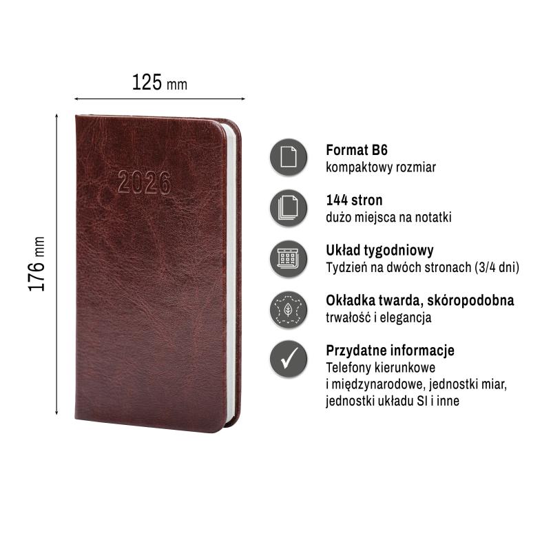 KALENDARZ A7 PREMIUM LUX TYGODNIOWY AREX