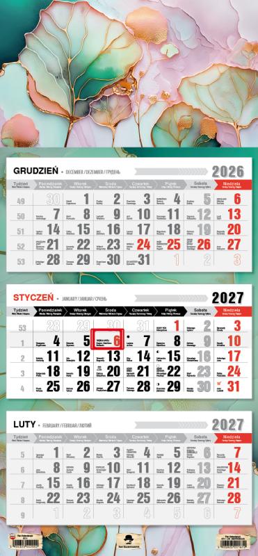 KALENDARZ TRÓJDZIELNY KT-1 PŁASKA GŁÓWKA 2027