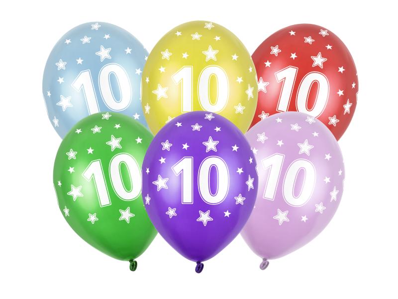 BALONY 10TH BIRTHDAY METALLIC MIX 30CM
