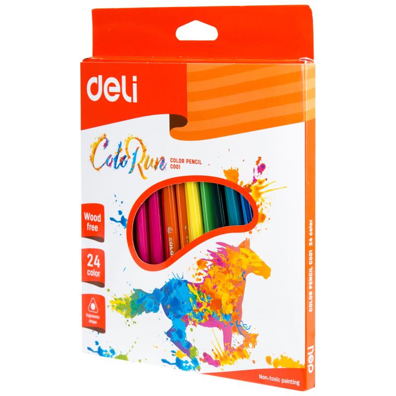 KREDKI 24 OŁÓWKOWE BEZDRZEWNE COLORUN DELI