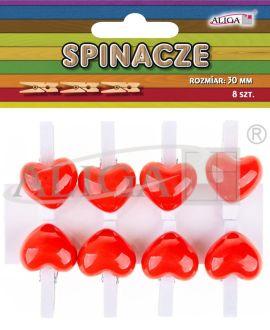 SPINACZE SPIN-3484 DREWNIANE SERCA A/8 30MM WALENTYNKI