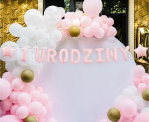 GIRLANDA PAPIEROWA 1 URODZINY RÓŻOWA 1,5M