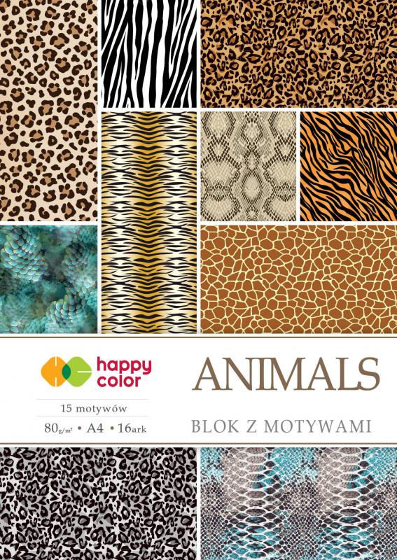 BLOK Z MOTYWAMI A4/15+1 ANIMALS 80G GDD