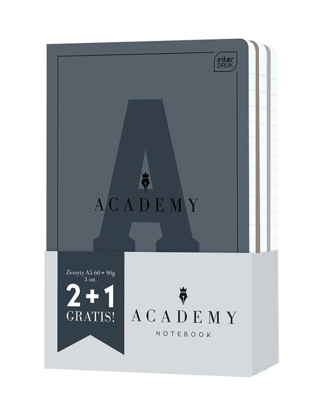 ZESTAW ZESZYTÓW A5/60= ACADEMY A3 CARBON