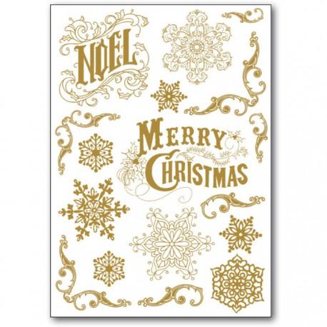 STAMPERIA-RUB-ON DECOTRANSFER A5 ZŁOTY MERRY CHRISTMAS