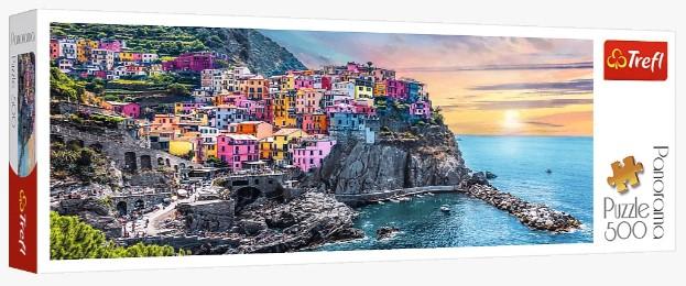 PUZZLE 500 PANORAMA TREFL VERNAZZA O ZACHODZIE SŁOŃCA WŁOCHY