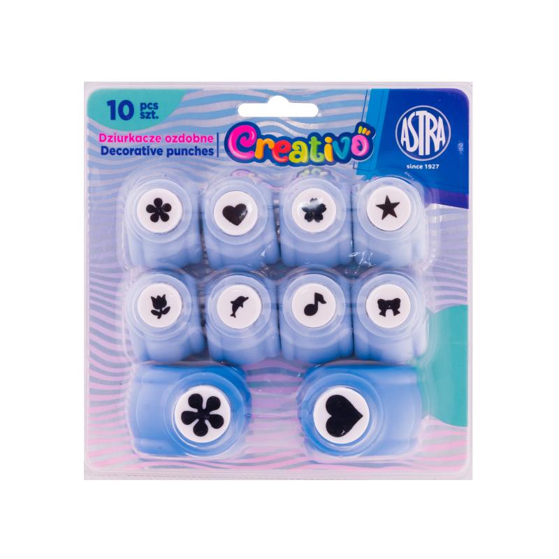 ZESTAW KREATYWNY 3 ASTRA CREATIVO A/10 DZIURKACZE 10MM 8SZT, DZIURKACZE 18MM 2SZT