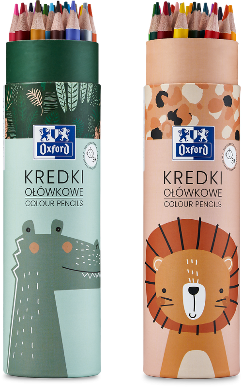 KREDKI 24+2 OŁÓWKOWE OXFORD KIDS TUBA