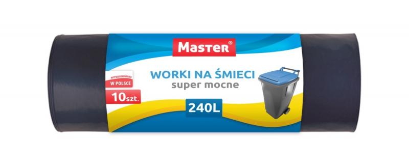 WORKI NA ŚMIECI 240L 10SZT. LDPE MOCNE! MASTER S028