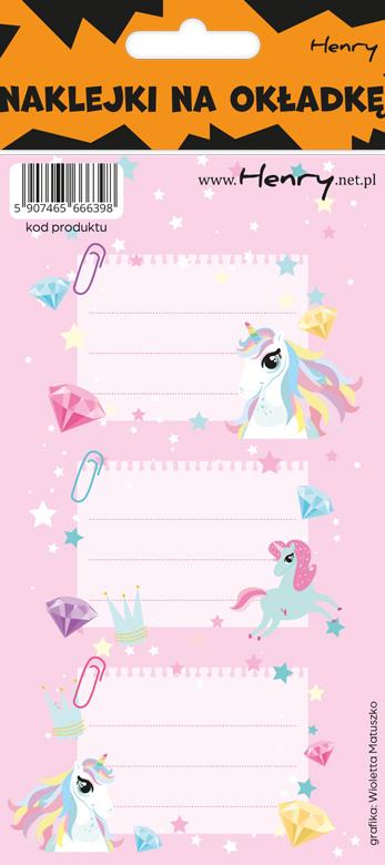 NAKLEJKI NA OKŁADKĘ UNICORN TĘCZA