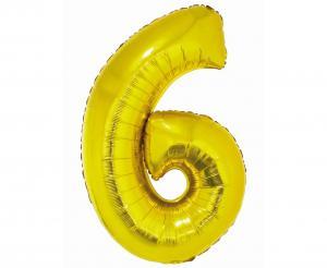 BALON FOLIOWY SMART CYFRA 6 ZŁOTA 76CM