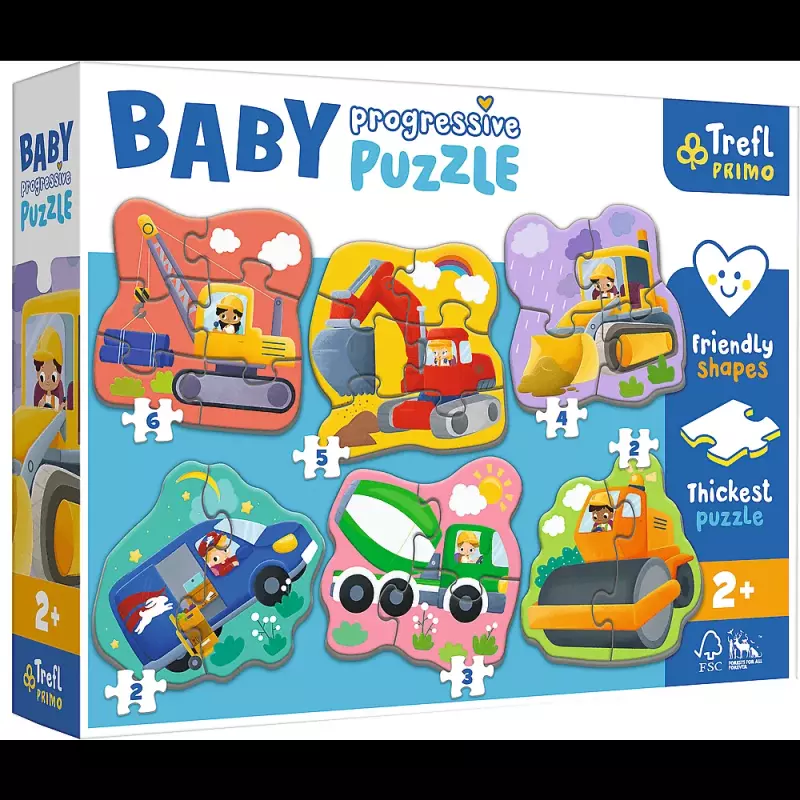 PUZZLE BABY PROGRESSIVE POJAZDY