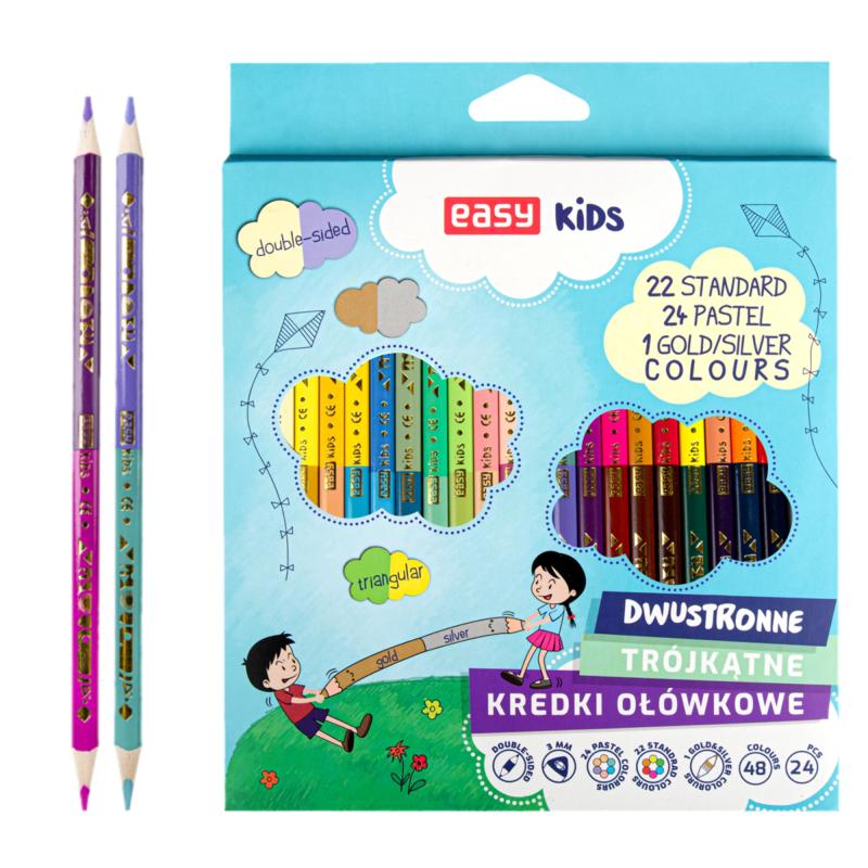 KREDKI 24/48 OŁÓWKOWE TRÓJKĄTNE EASY