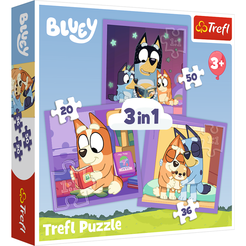 PUZZLE 3X50 TREFL 3W1 - POZNAJ BLUEY
