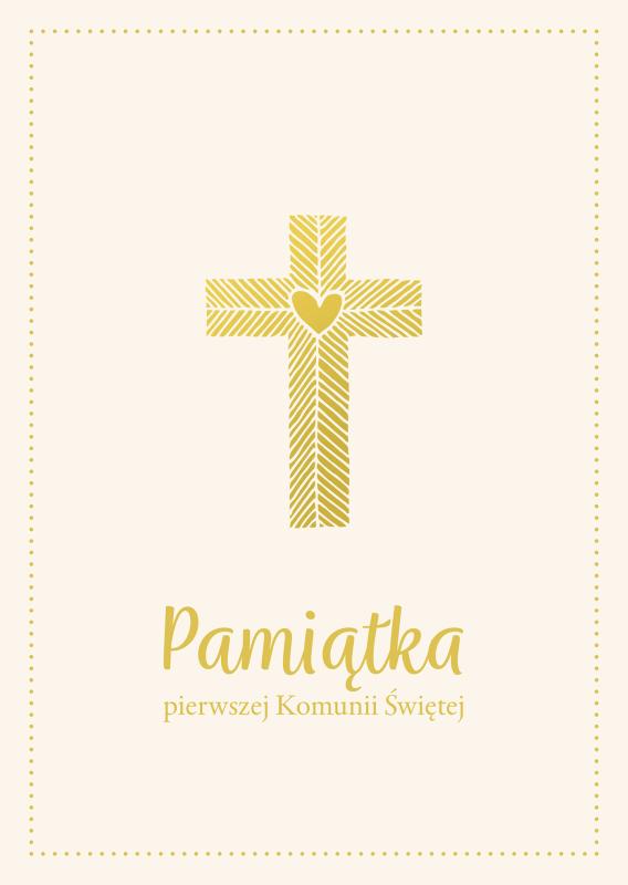 PAMIĄTKA PIERWSZEJ KOMUNII ŚW.A4 SERCE KRZYŻ