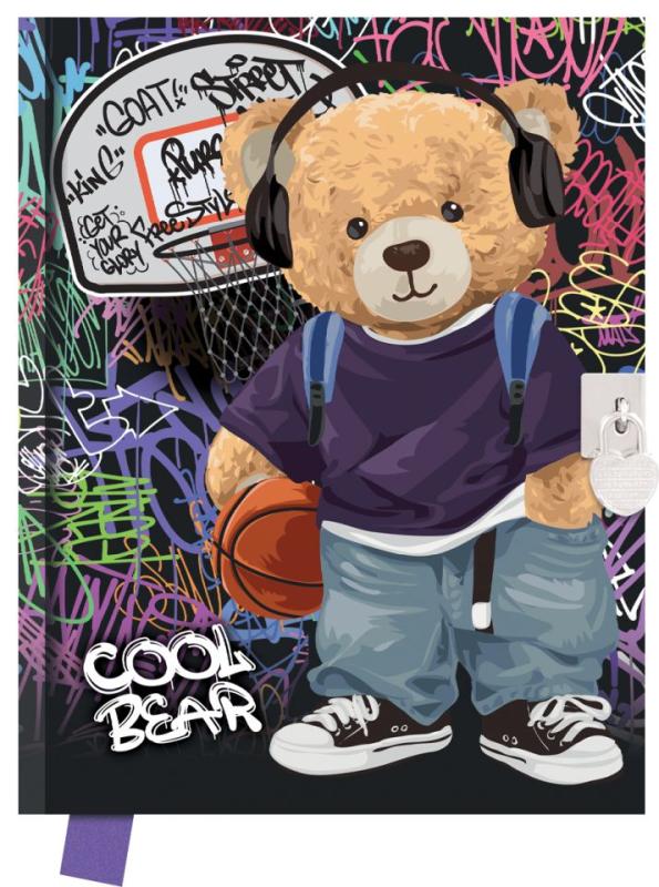 PAMIĘTNIK Z KŁÓDKĄ COOL BEAR 14X18CM 80 KARTEK