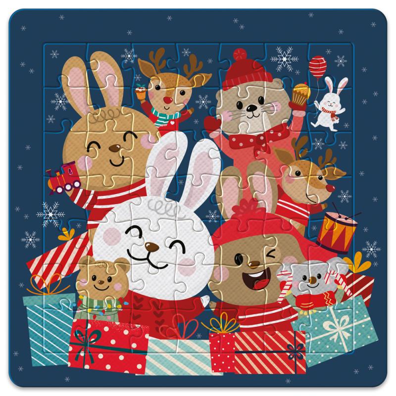 PUZZLE W RAMCE 49 ELEMENTÓW BN HAPPY FRIENDS #ŚWIĘTA