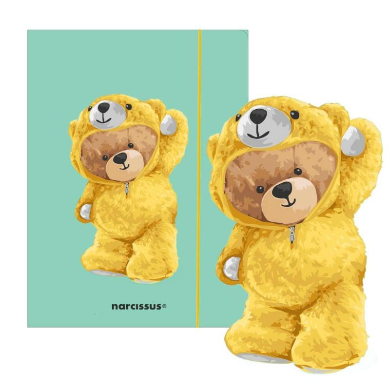 TECZKA Z GUMKĄ A4 TEDDIES&MIŚ W DRESIKU NARCISSUS