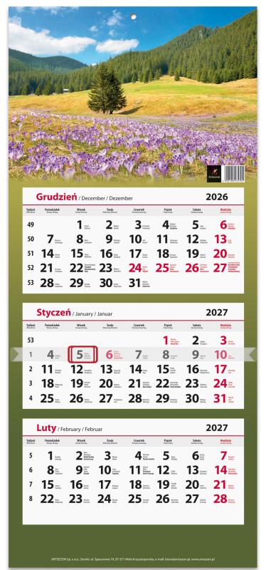 KALENDARZ TRÓJDZIELNY 2027