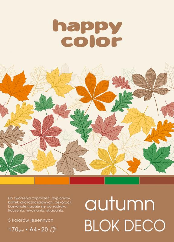 BLOK DECO A4/20 AUTUMN 170G 5KOL. HAPPY COLOR