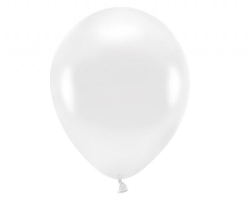 BALONY ECO 26CM METALIZOWANE BIAŁE