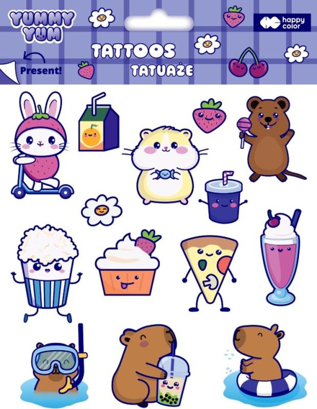 TATUAŻE NA PRZEDMIOT ZMYWALNE YUMMY YUM KAPIBARA 150X200MM GDD